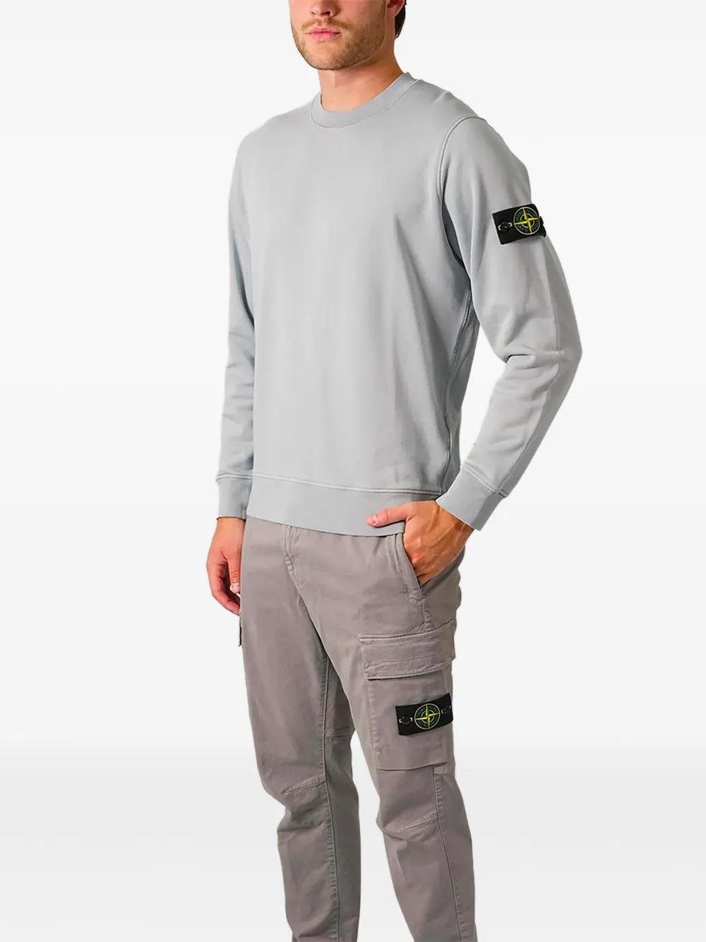 Stone Island 6100060 fleece sweater van biologisch katoen Grijs