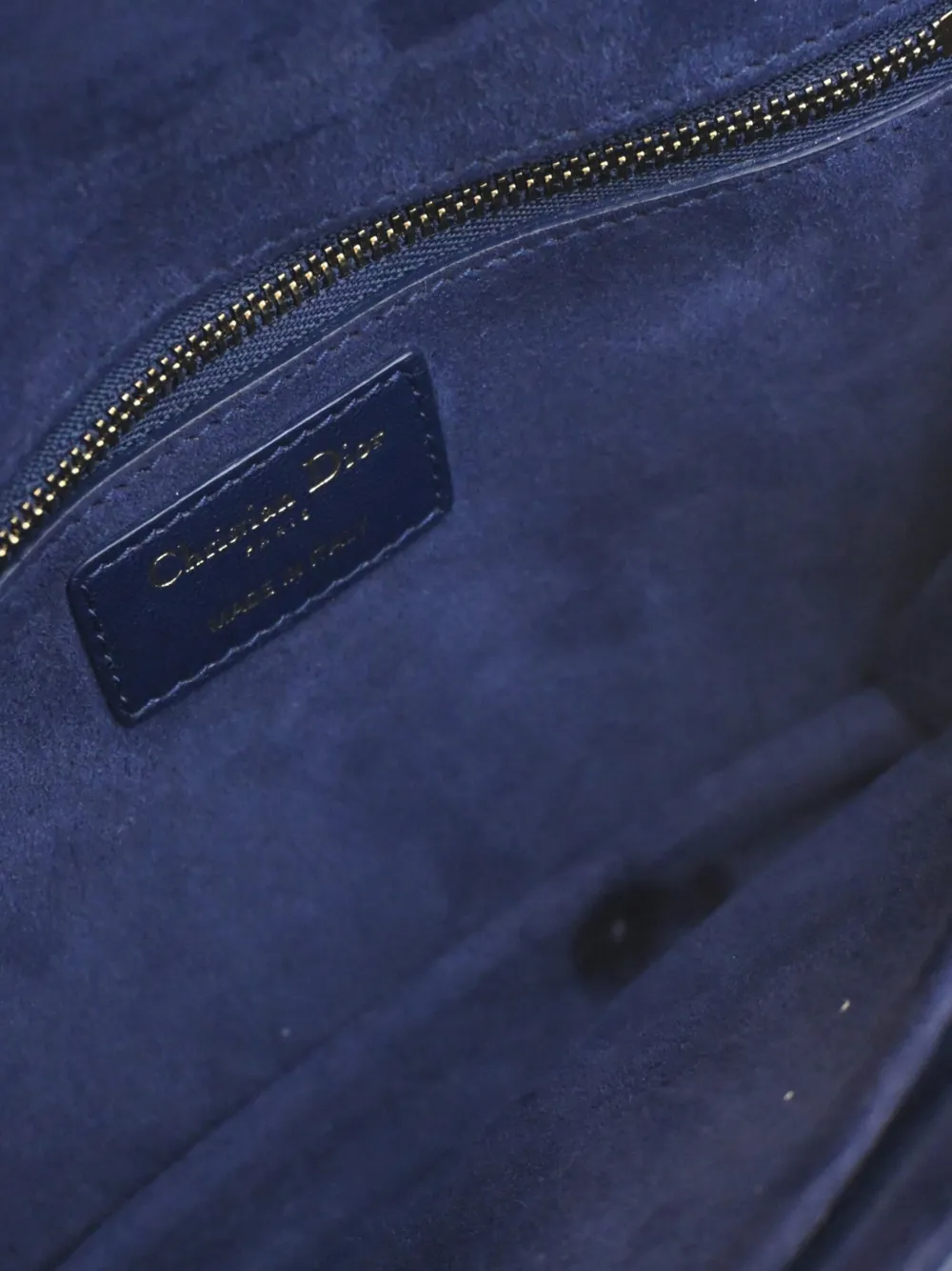 Dior Pre-owned 2017 Medium Lambskin Cannage Dioraddict Flap Shoulder Bag in Blue, view 5