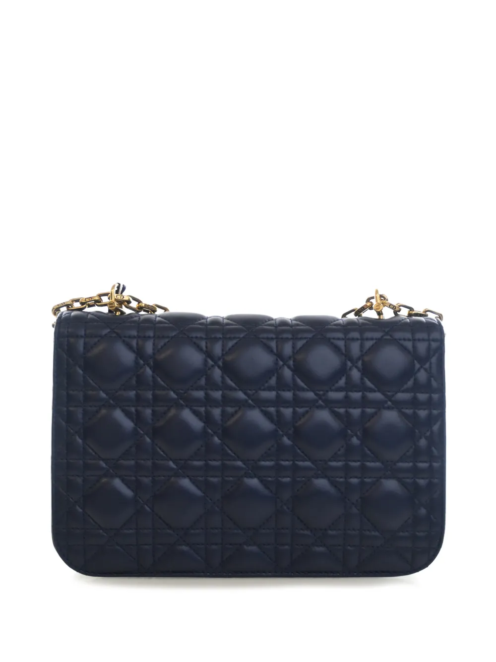 Dior Pre-owned 2017 Medium Lambskin Cannage Dioraddict Flap Shoulder Bag in Blue, view 3