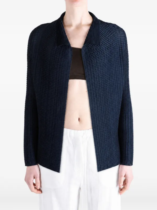 Issey Miyake Wooly Pleats-68 Pleated Jacket | Blue | FARFETCH