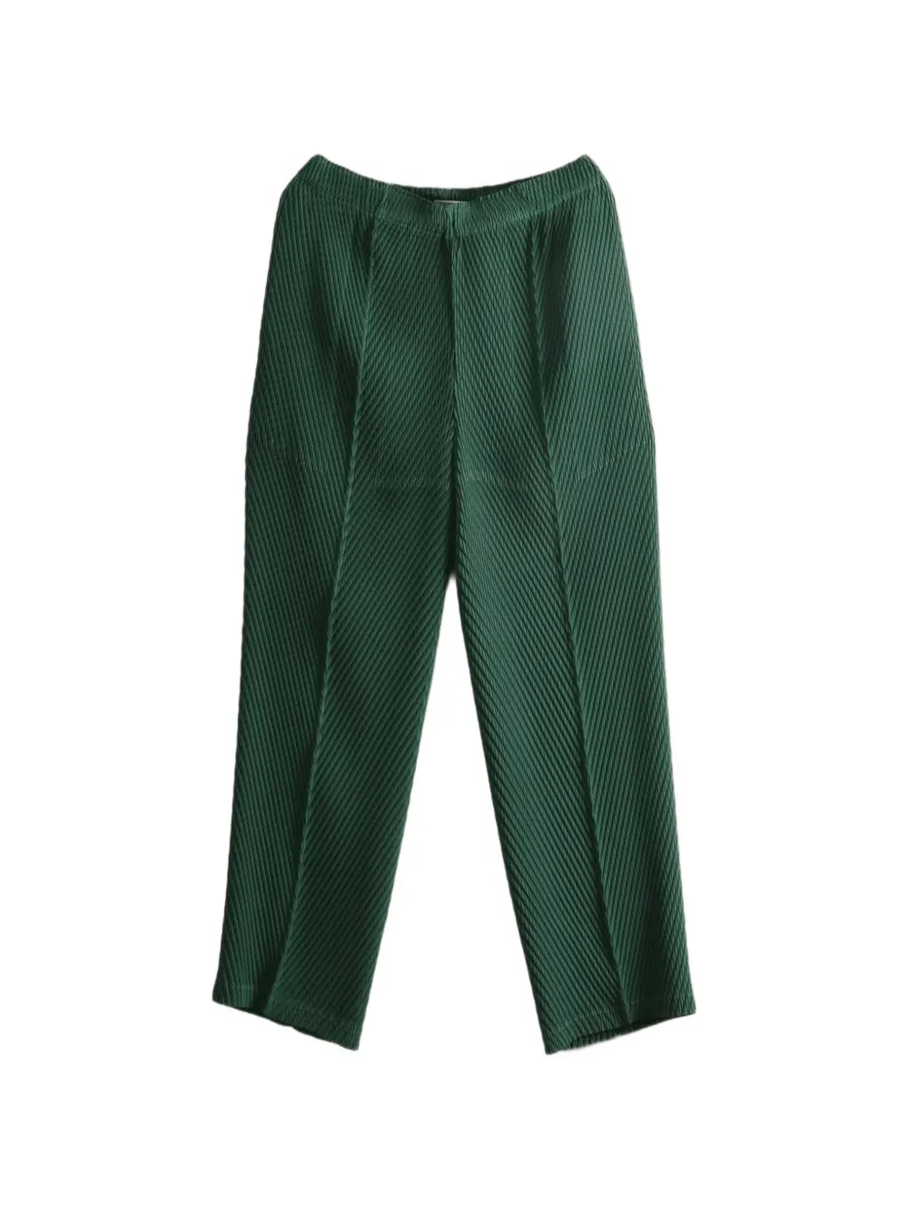 Issey Miyake Straight-Leg-Hose mit Falten - Grün