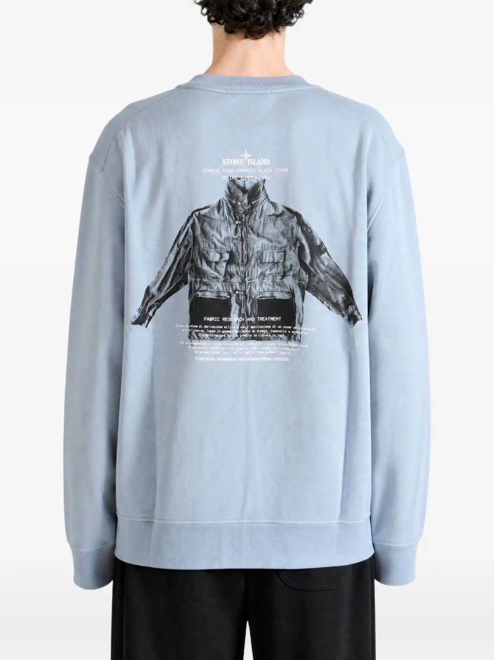 Stone Island 6100046 katoenen fleece sweater Blauw