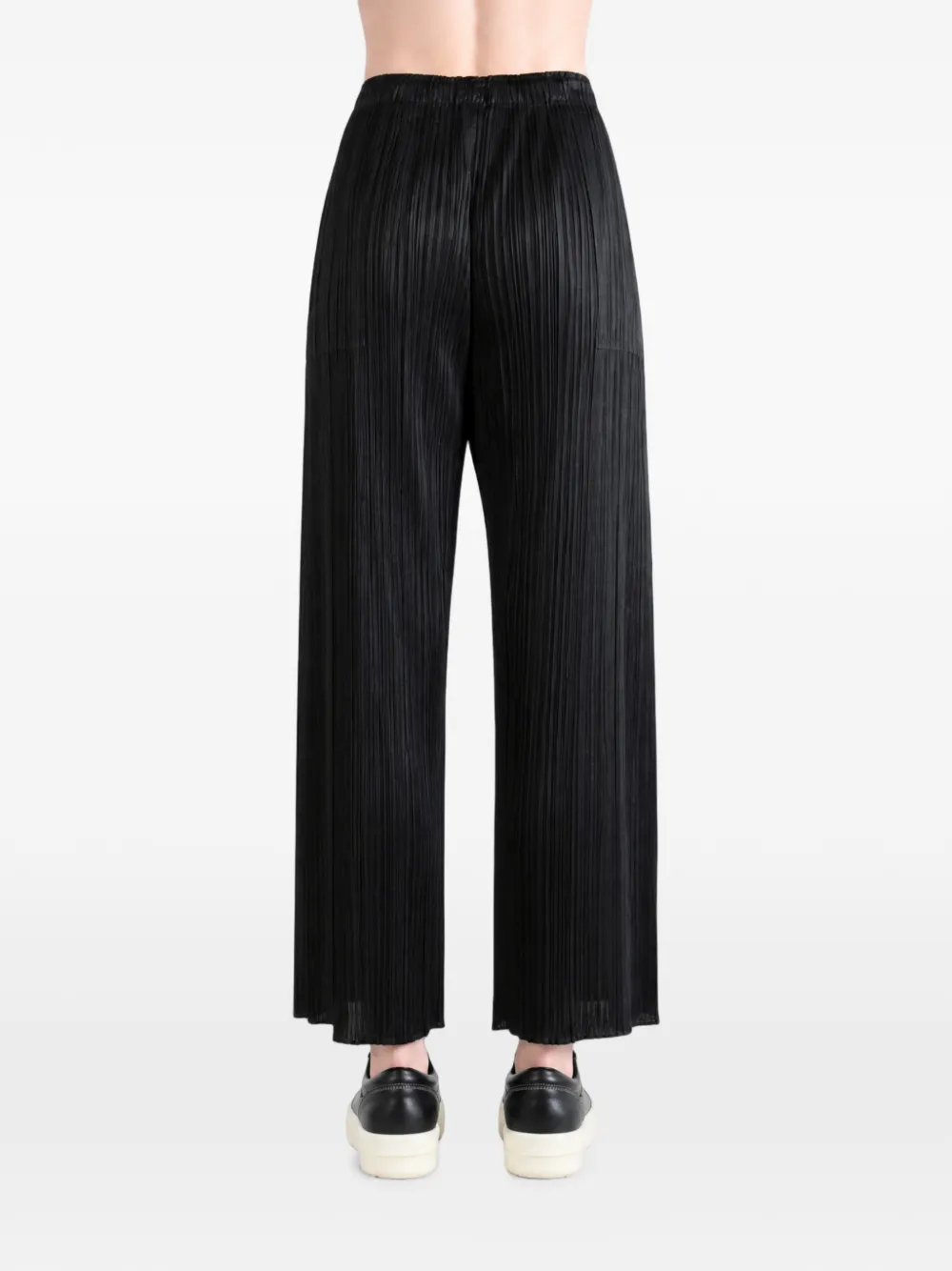Pleats Please Issey Miyake Monthly Colors July plooibroek met wijde pijpen Zwart