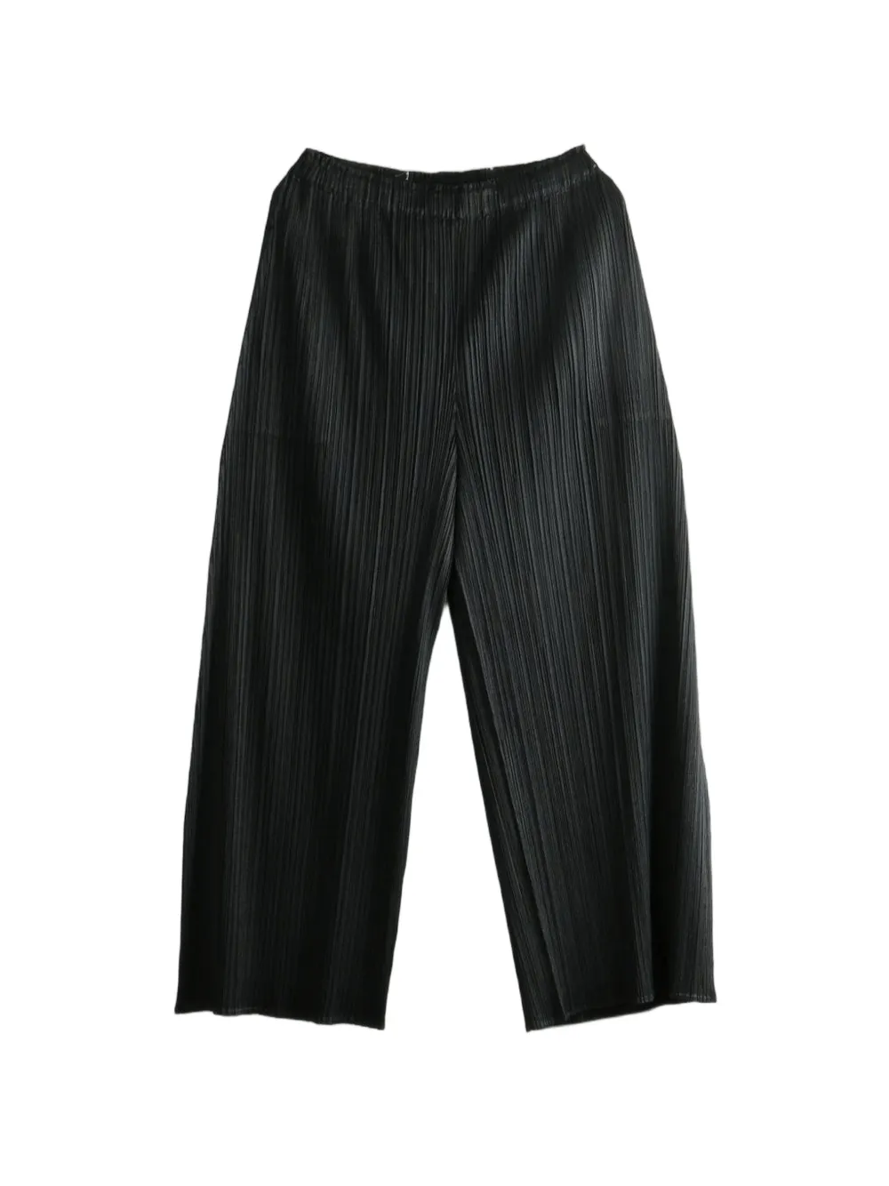 Pleats Please Issey Miyake Monthly Colors July plooibroek met wijde pijpen Zwart