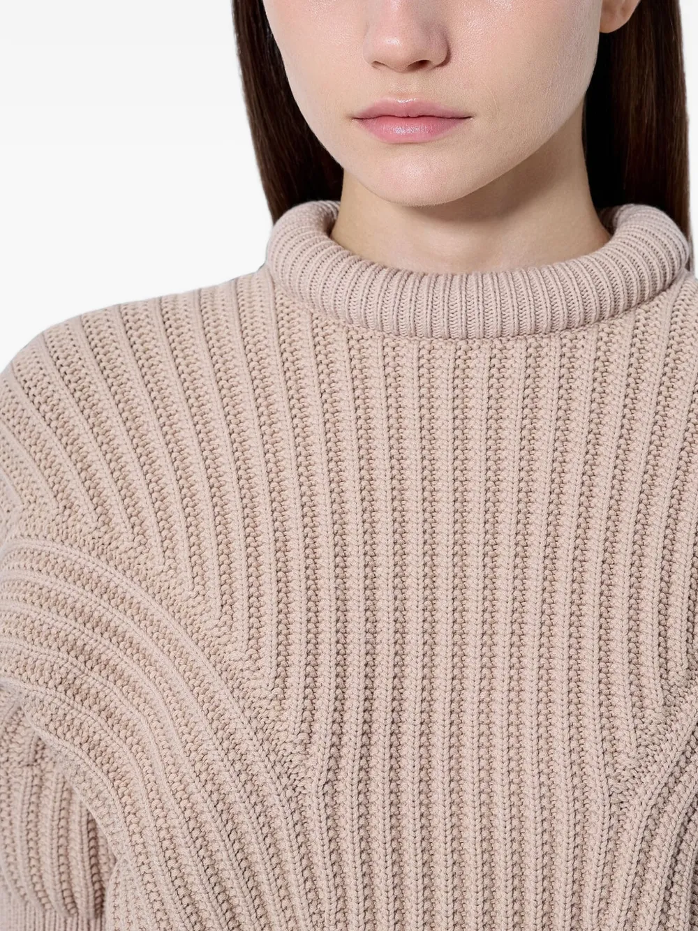 Sportmax ribbed-knit cropped sweater Beige