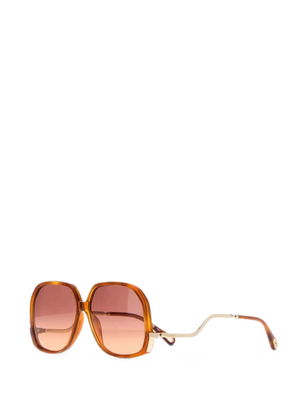 Chloé Eyewear Occhiali da sole squadrati con effetto tartarugato - Marrone