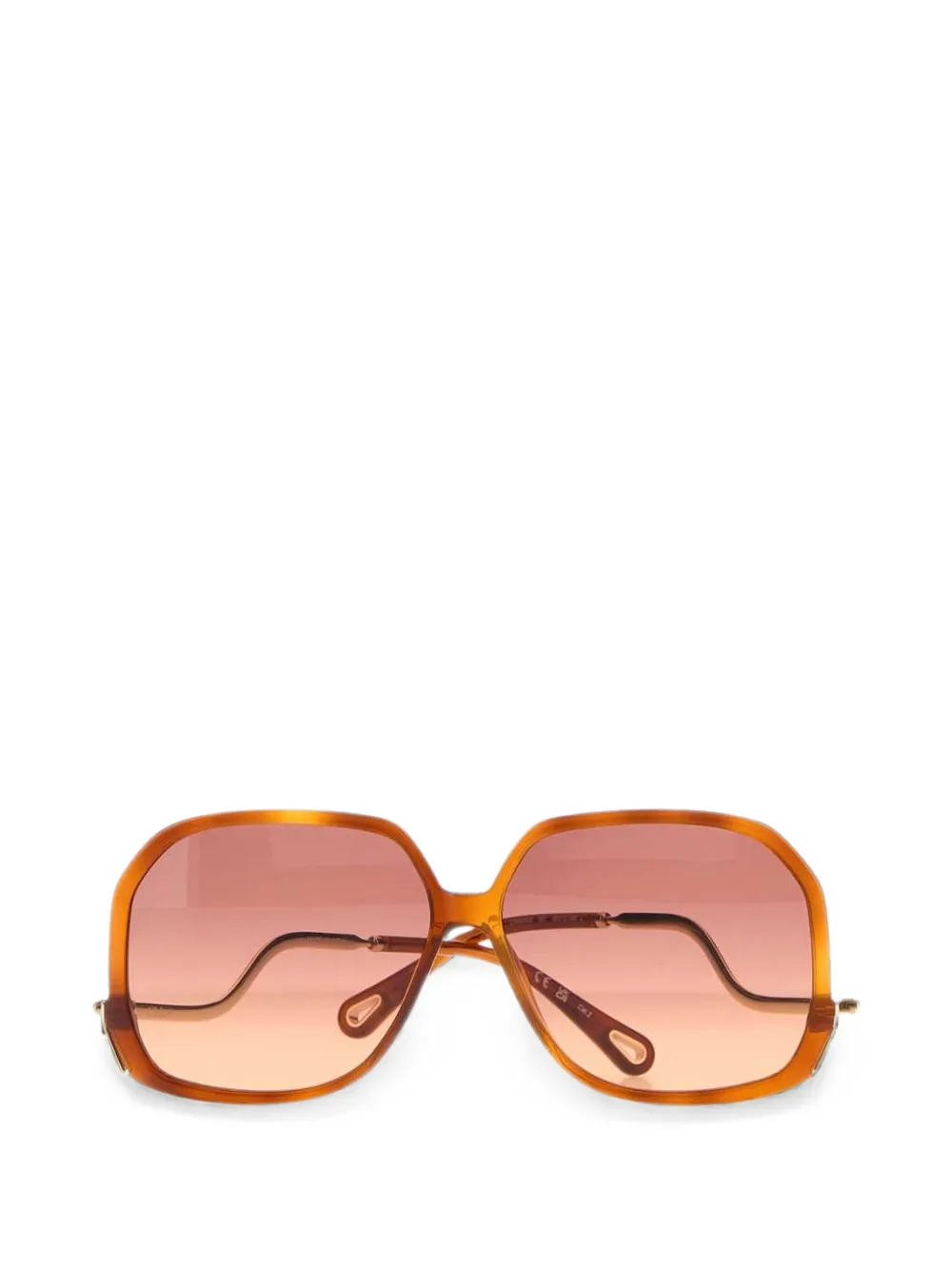 Chloé Eyewear Zonnebril met vierkant montuur Bruin