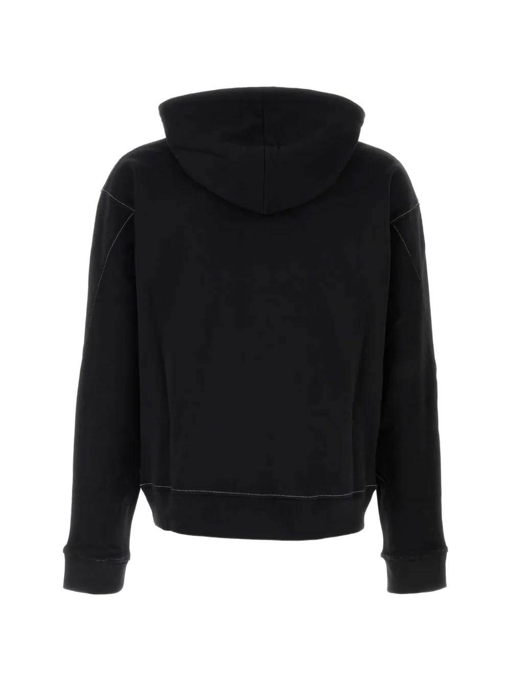 Moschino contrast-stitch logo-print hoodie Zwart