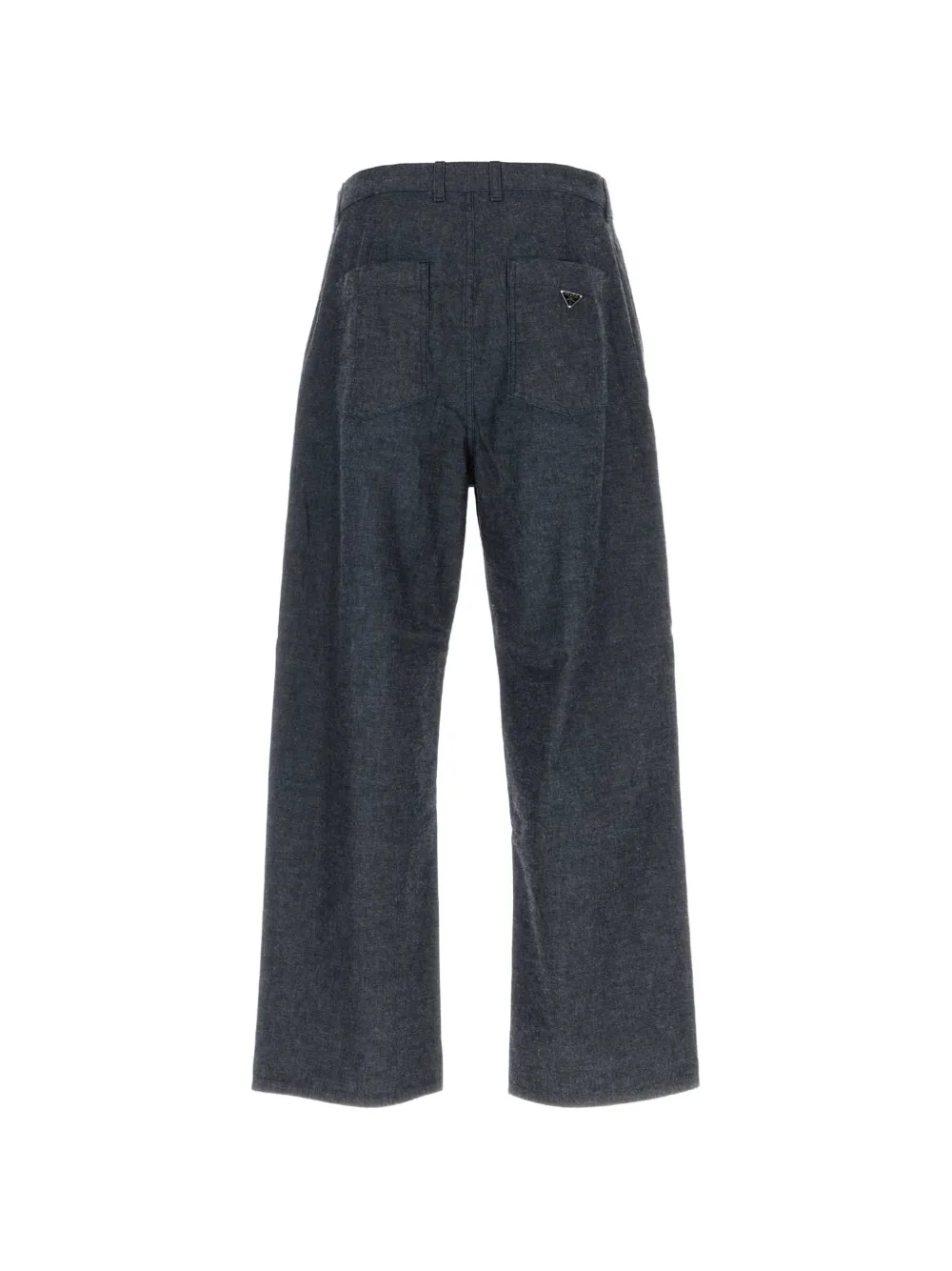 Prada Broek met logo-plakkaat en zak Blauw
