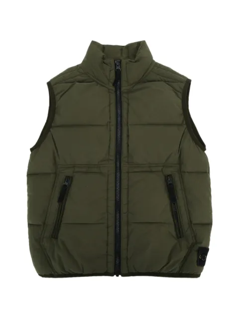 Stone Island Junior G100001 quilted logo-patch gilet