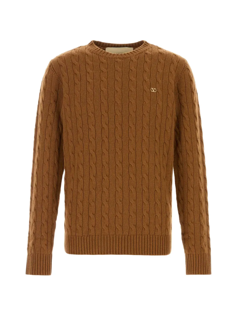 Valentino Garavani cable-knit VLogo sweater - Marrone