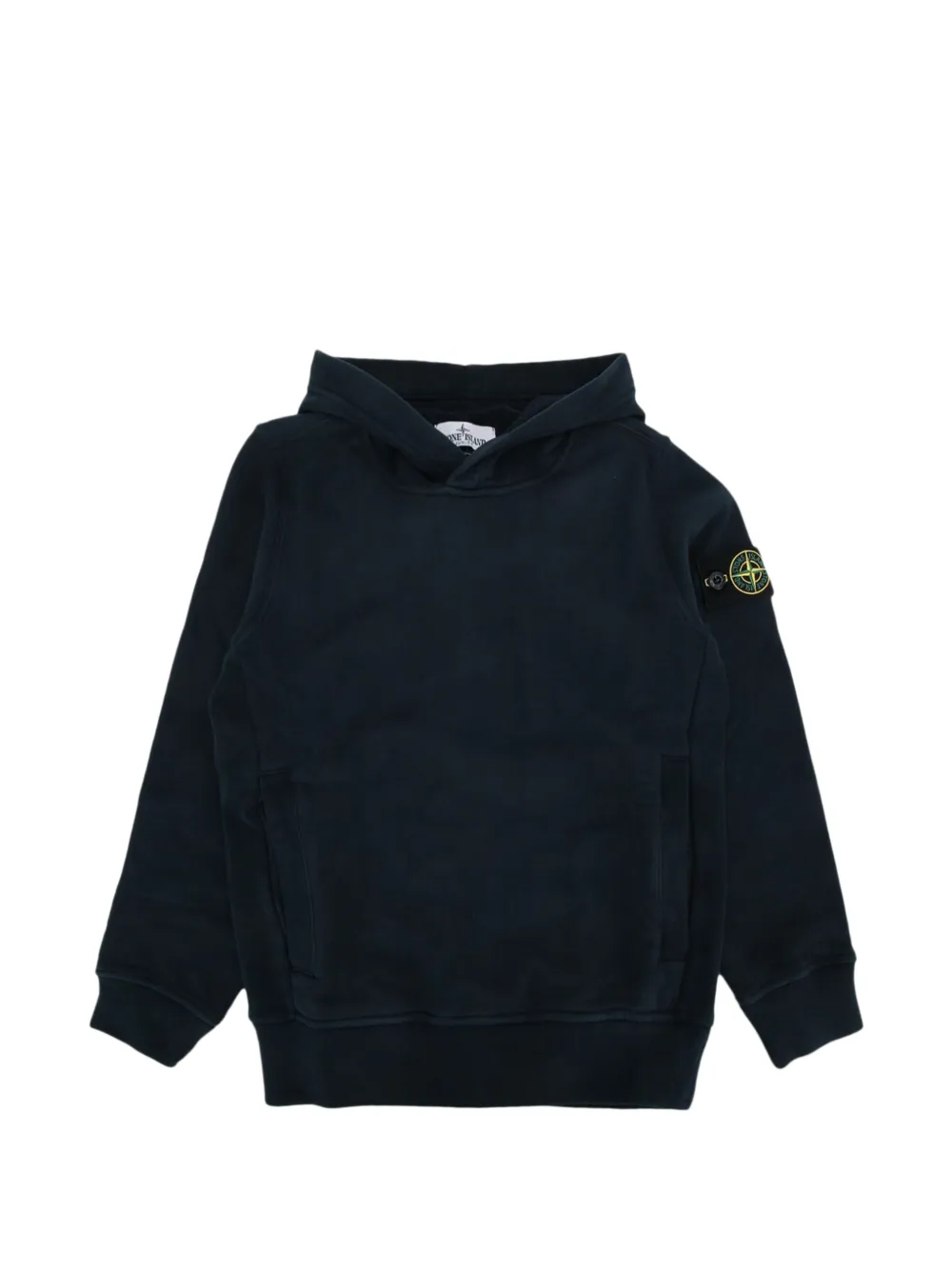 Stone Island Junior logo-patch hoodie - Blu