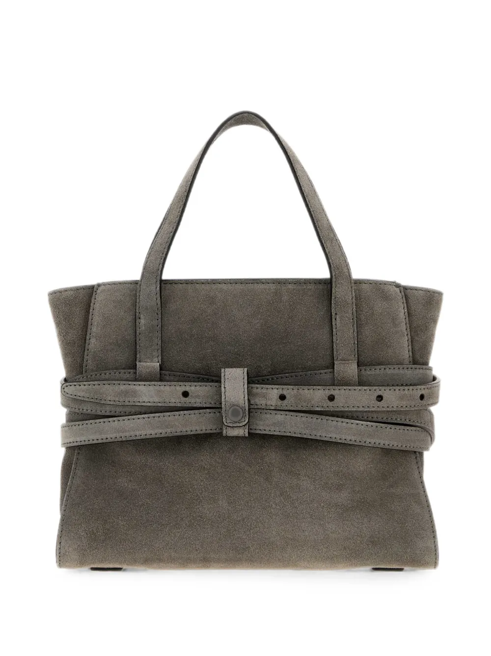 Moschino Tie Me suède shopper Grijs