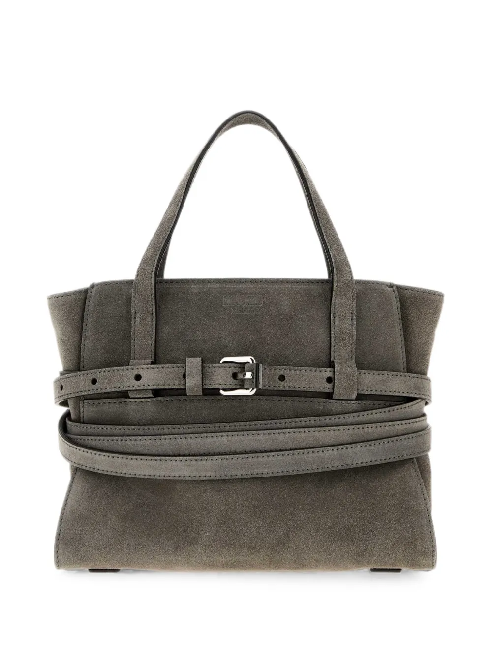Moschino Tie Me suede tote bag - Grigio