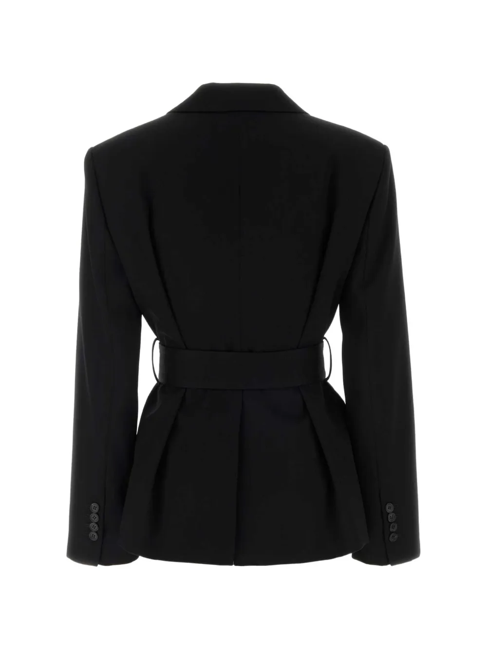 Lanvin Belted Long-sleeve Blazer in Black, view 2
