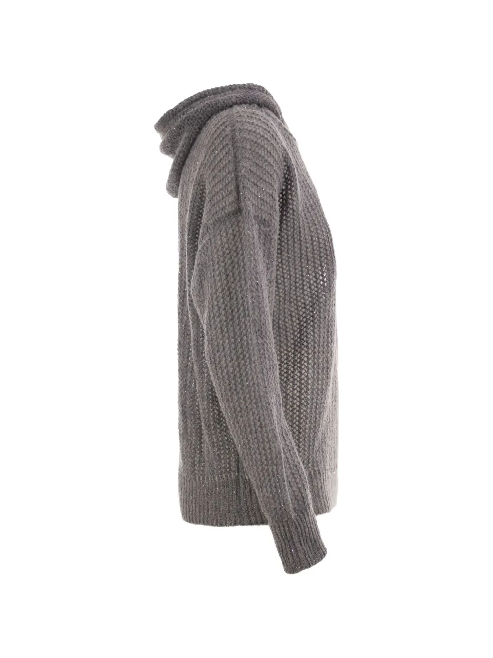 Peserico Opengebreide hoodie verfraaid met pailletten Grijs
