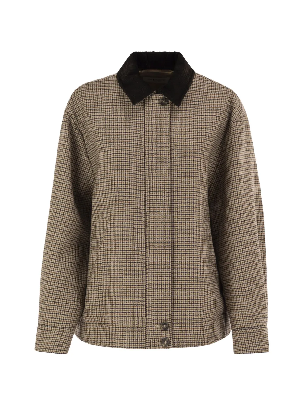 Weekend Max Mara houndstooth-pattern virgin-wool jacket - Marrone