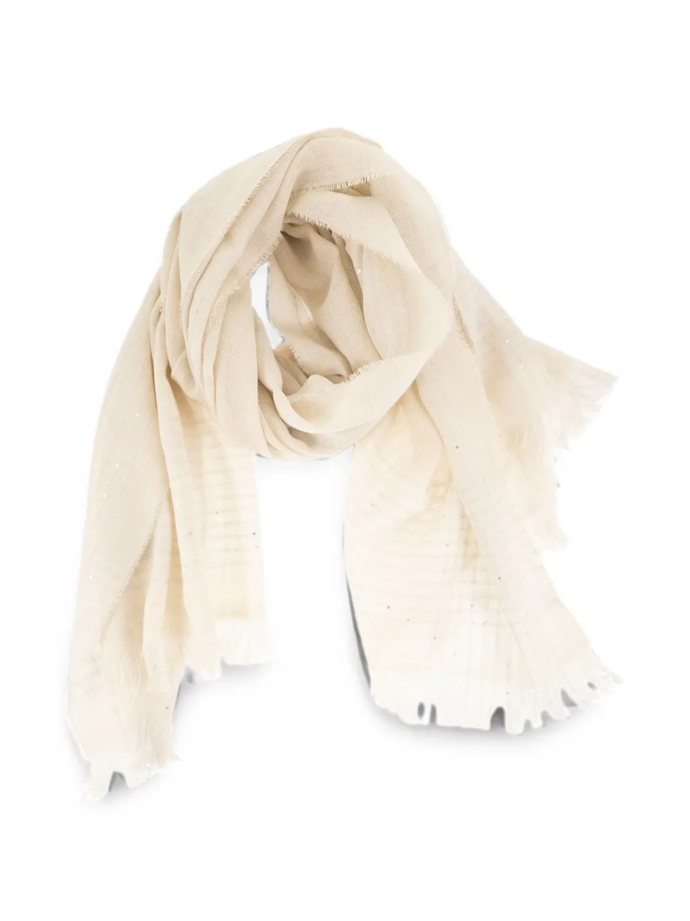Peserico Geruite sjaal verfraaid met pailletten Beige