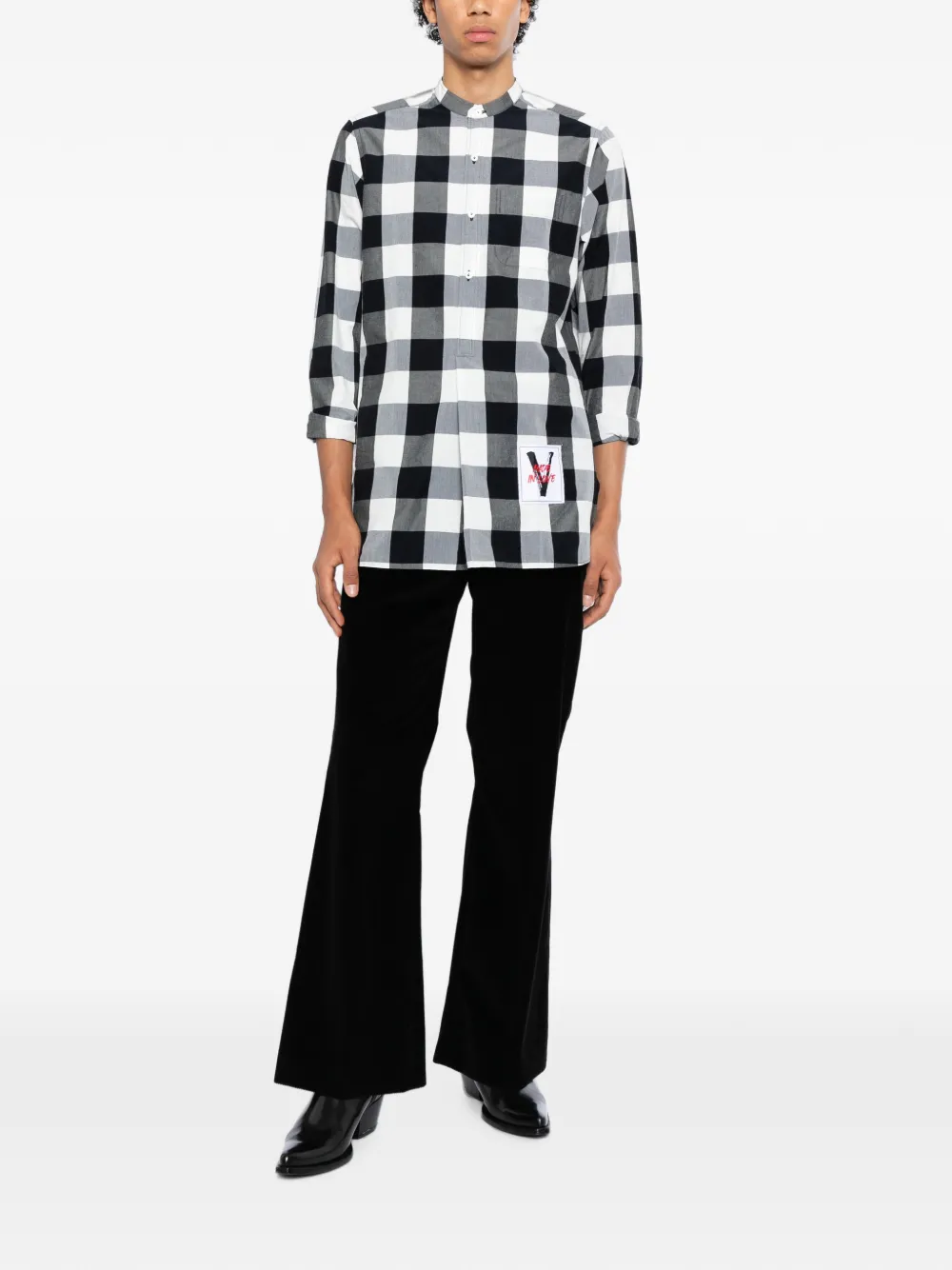 Ports V Geruite polo Wit