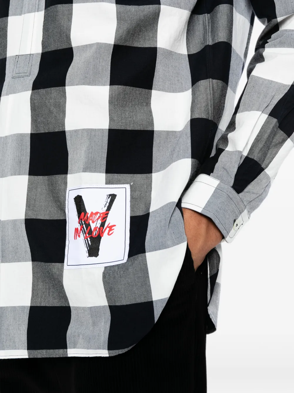 Ports V Geruite polo Wit