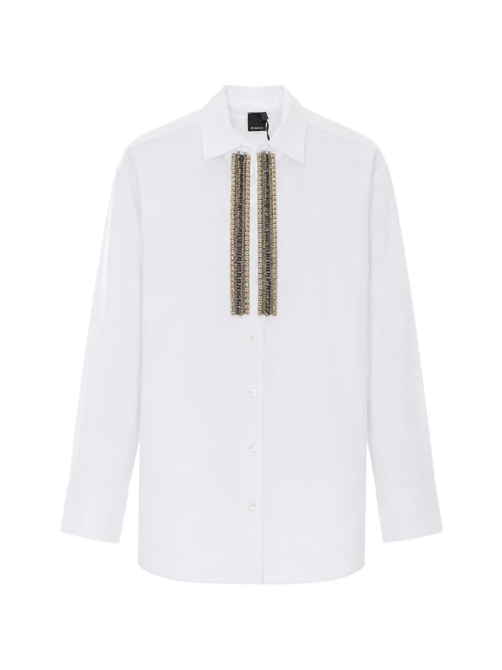 PINKO embellished long-sleeve shirt - Bianco