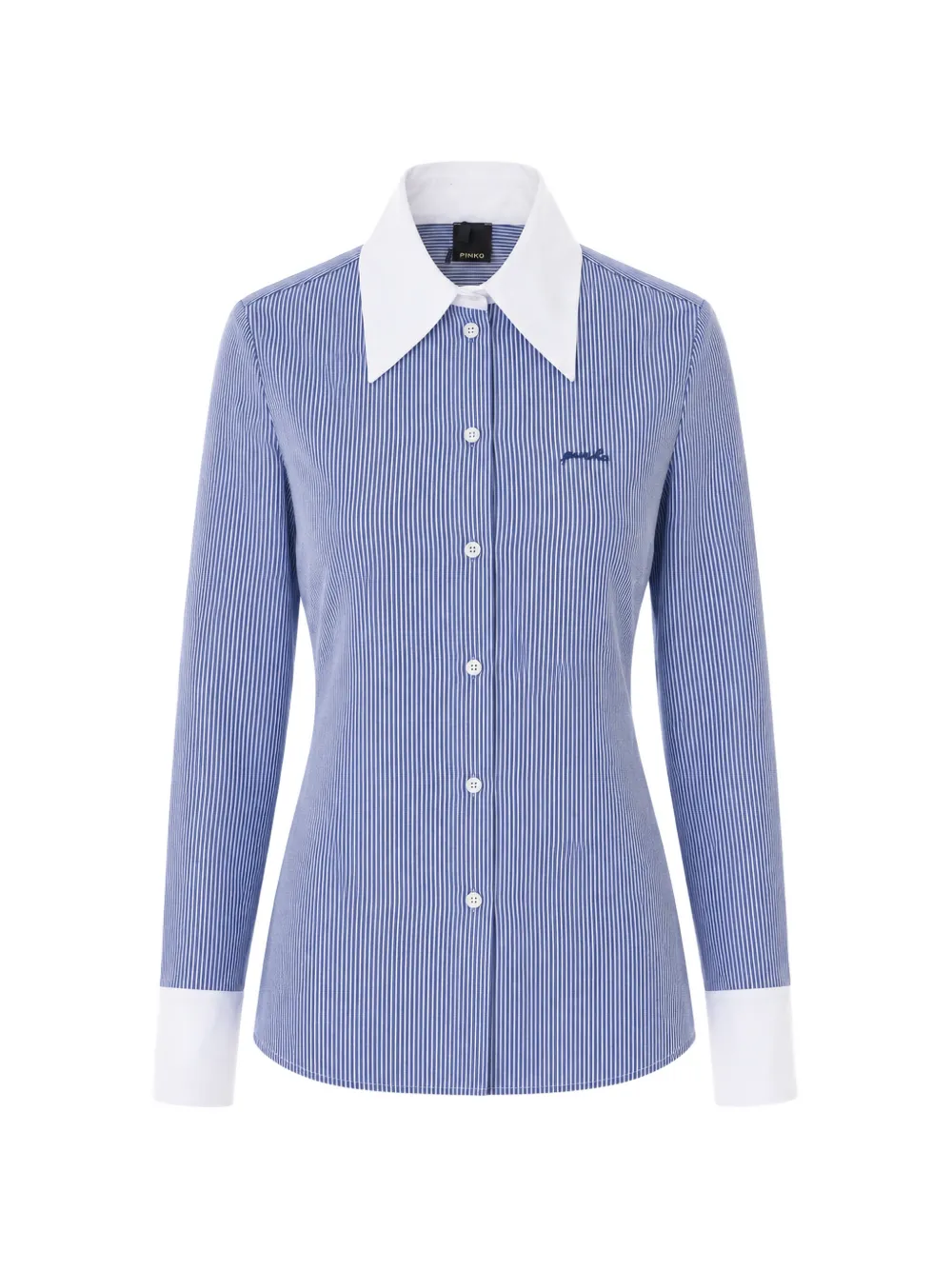 PINKO Gestreiftes Hemd mit Logo-Stickerei - Blau