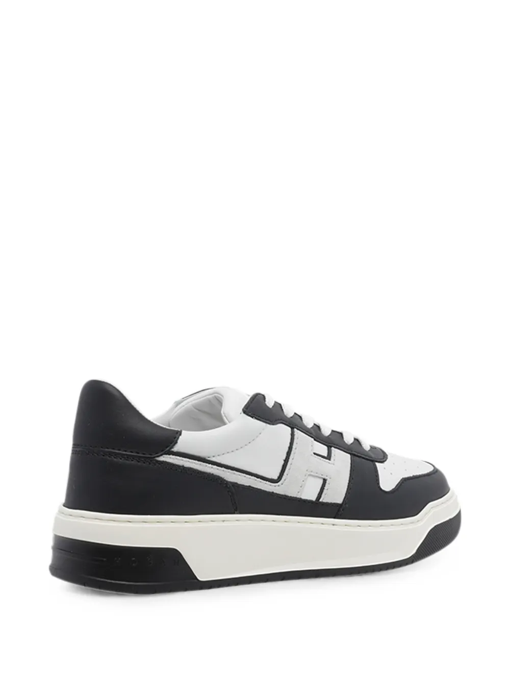 Hogan logo-patch panelled leather sneakers Zwart