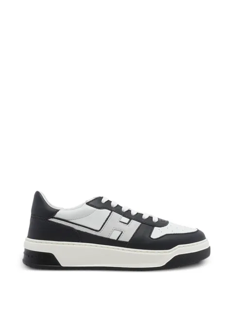 Hogan logo-patch panelled leather sneakers