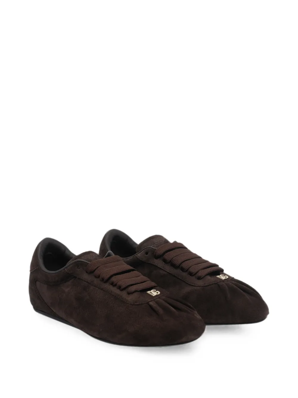 Dolce & Gabbana logo-plaque calf suede sneakers Bruin