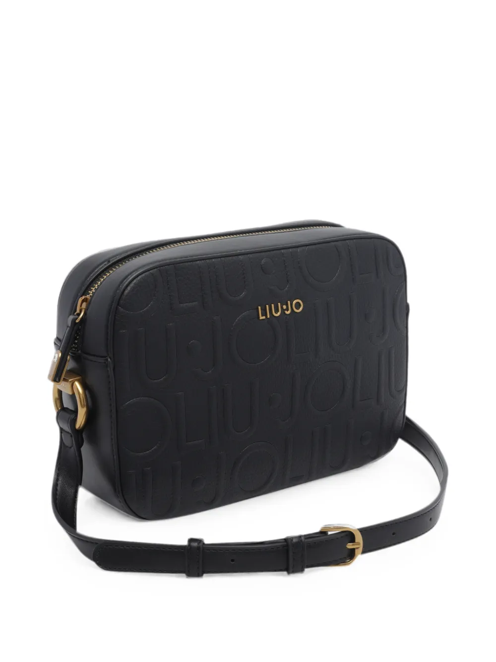 LIU JO Medium crossbodytas met logo-reliëf Zwart