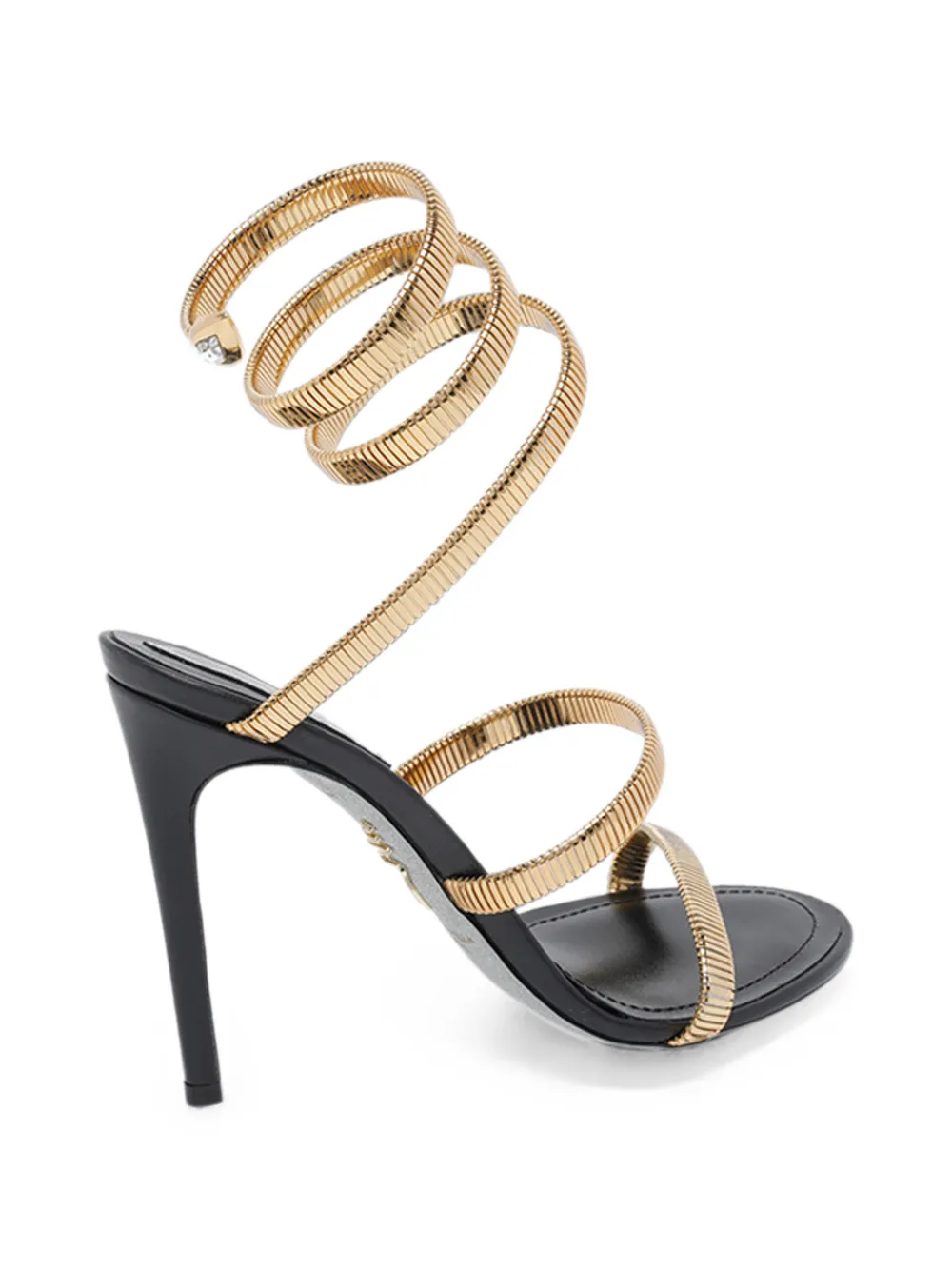 René Caovilla Juniper spiral-strap heeled sandals Goud