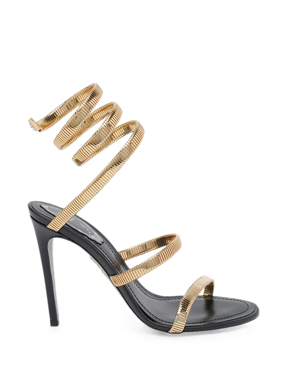 René Caovilla Juniper spiral-strap heeled sandals Goud