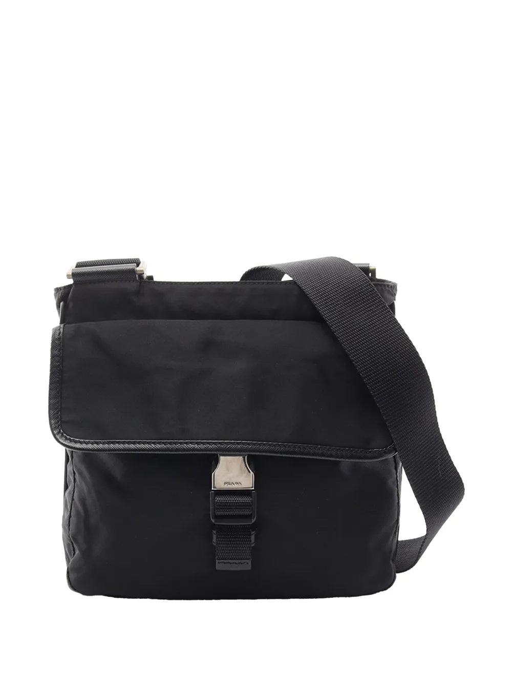 Prada Pre-Owned 2013-2026 Saffiano Trimmed Tessuto Zip Top crossbody bag - Schwarz
