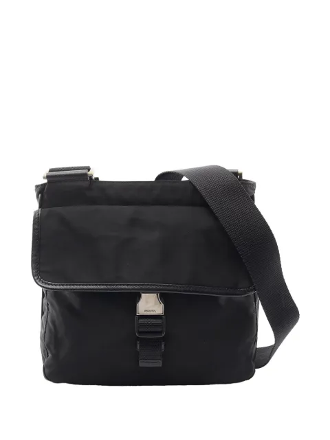 Prada Pre-Owned 2013-2026 Saffiano Trimmed Tessuto Zip Top crossbody bag