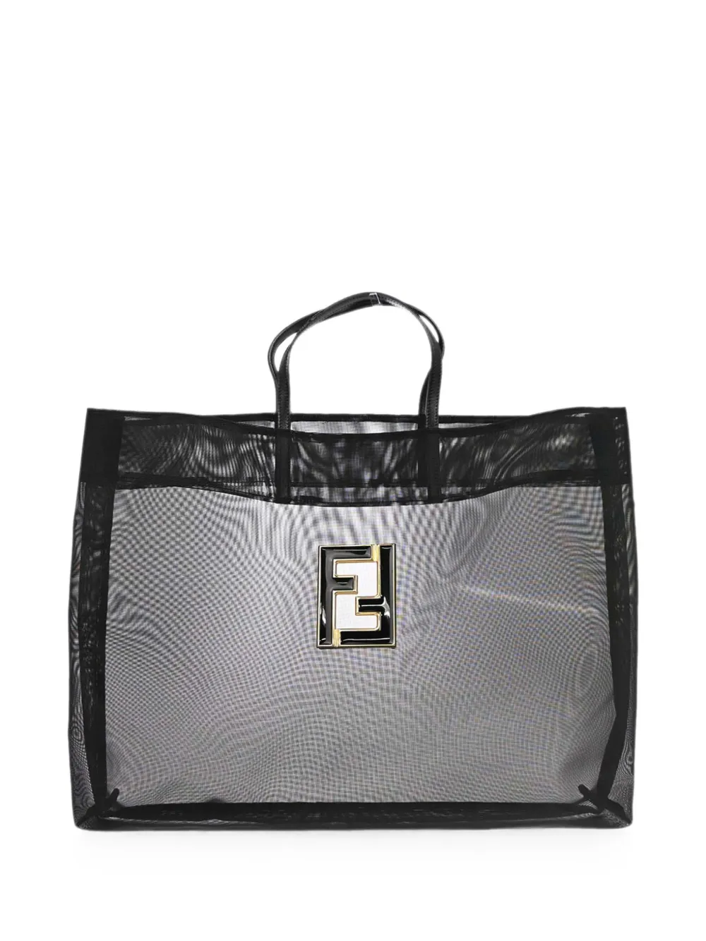 Pre-owned Fendi 1990-2000s Mesh Tote Bag In Black