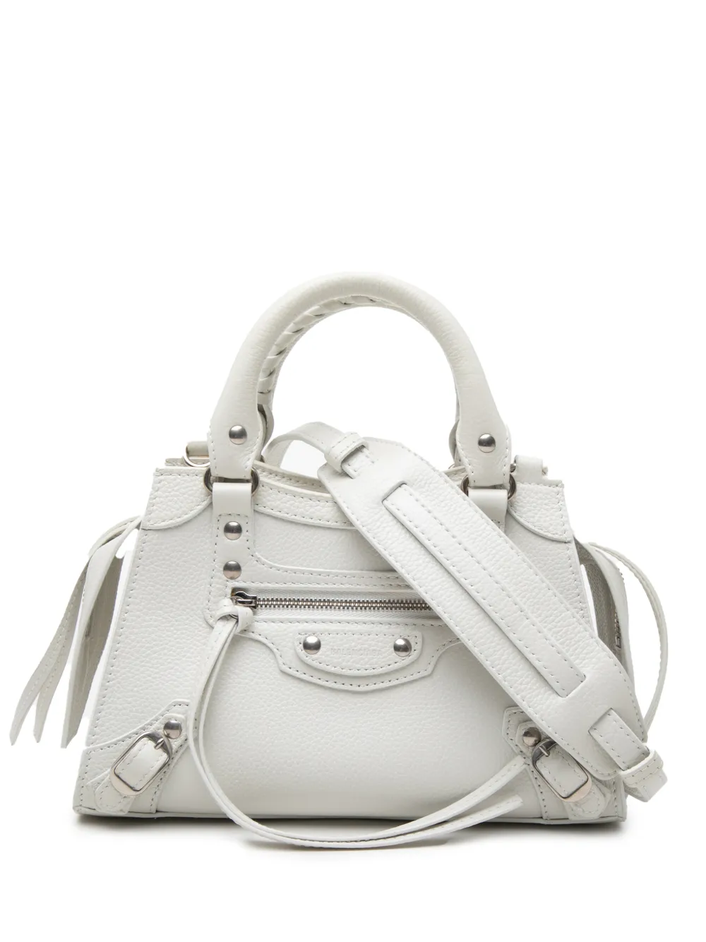Balenciaga Pre-Owned 2021 Mini Calfskin Motocross Neo Classic City satchel - Weiß