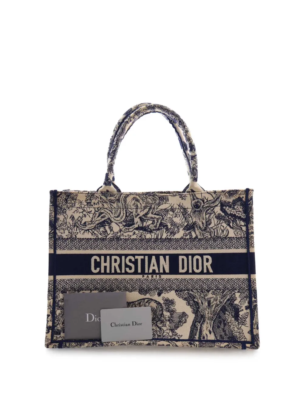 Dior Pre-owned 2020 Medium Canvas Embroidered Reverse Dioriviera Toile De Jouy Book Tote Bag in Blue, view 2