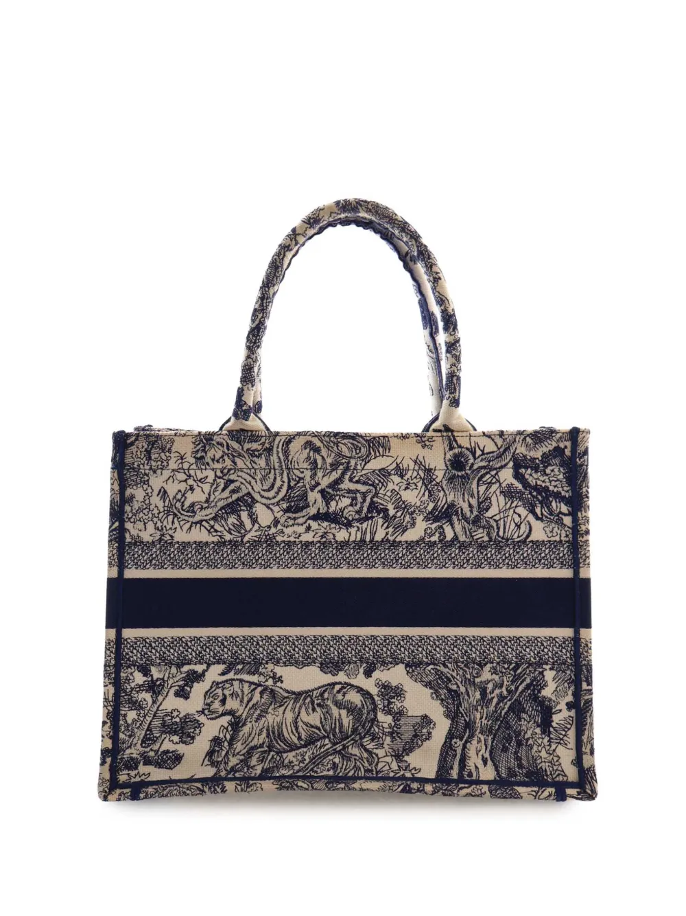 Dior Pre-owned 2020 Medium Canvas Embroidered Reverse Dioriviera Toile De Jouy Book Tote Bag in Blue, view 4