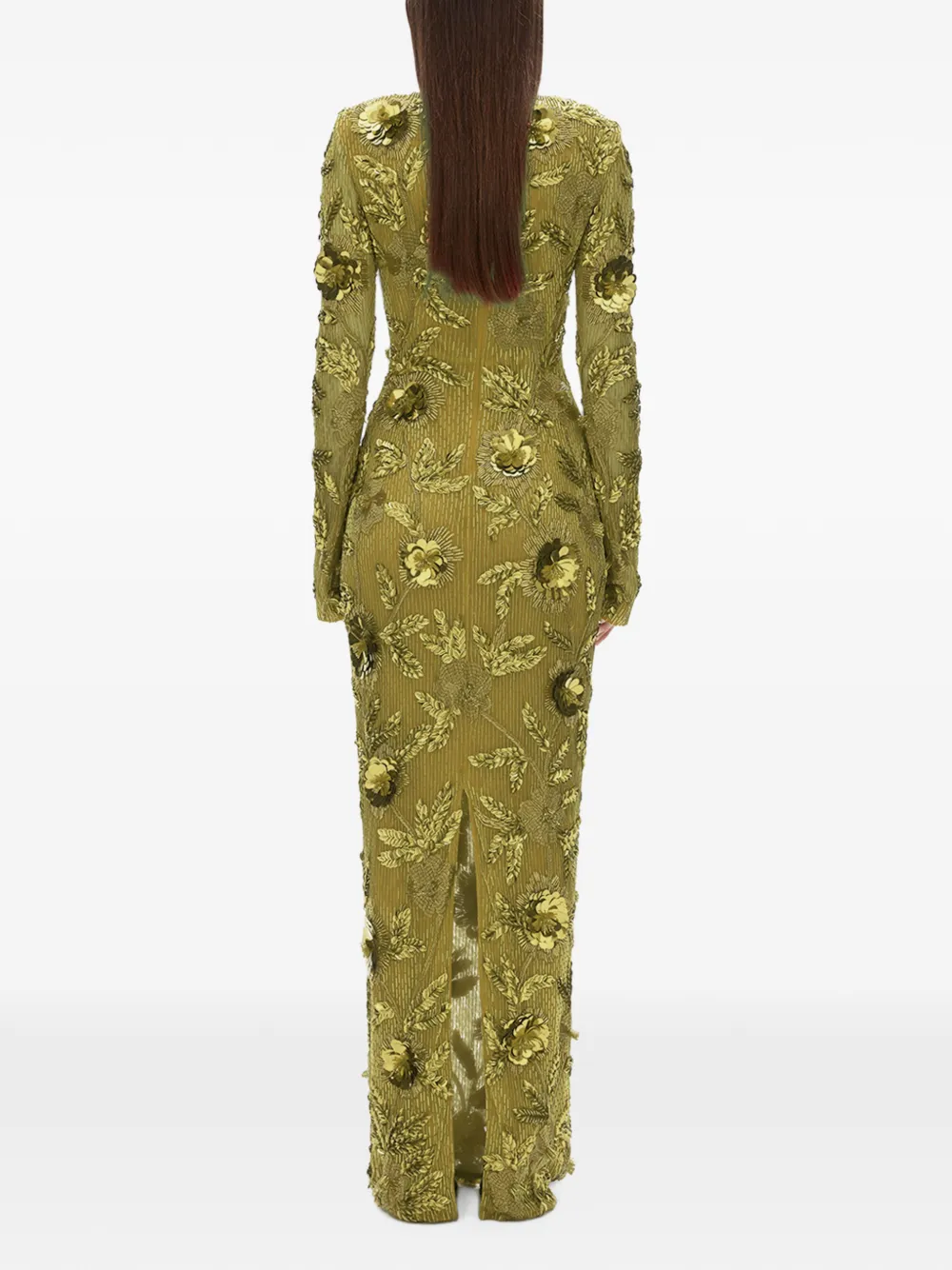 Rachel Gilbert Pierre maxi-jurk verfraaid met bloemen Groen