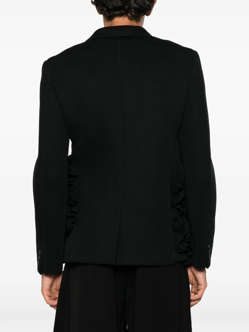 Comme des Garçons Homme Plus Blazer met ruches Zwart
