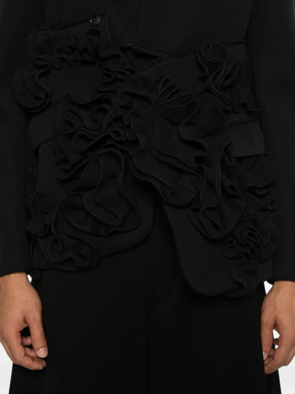 Comme des Garçons Homme Plus Blazer met ruches Zwart