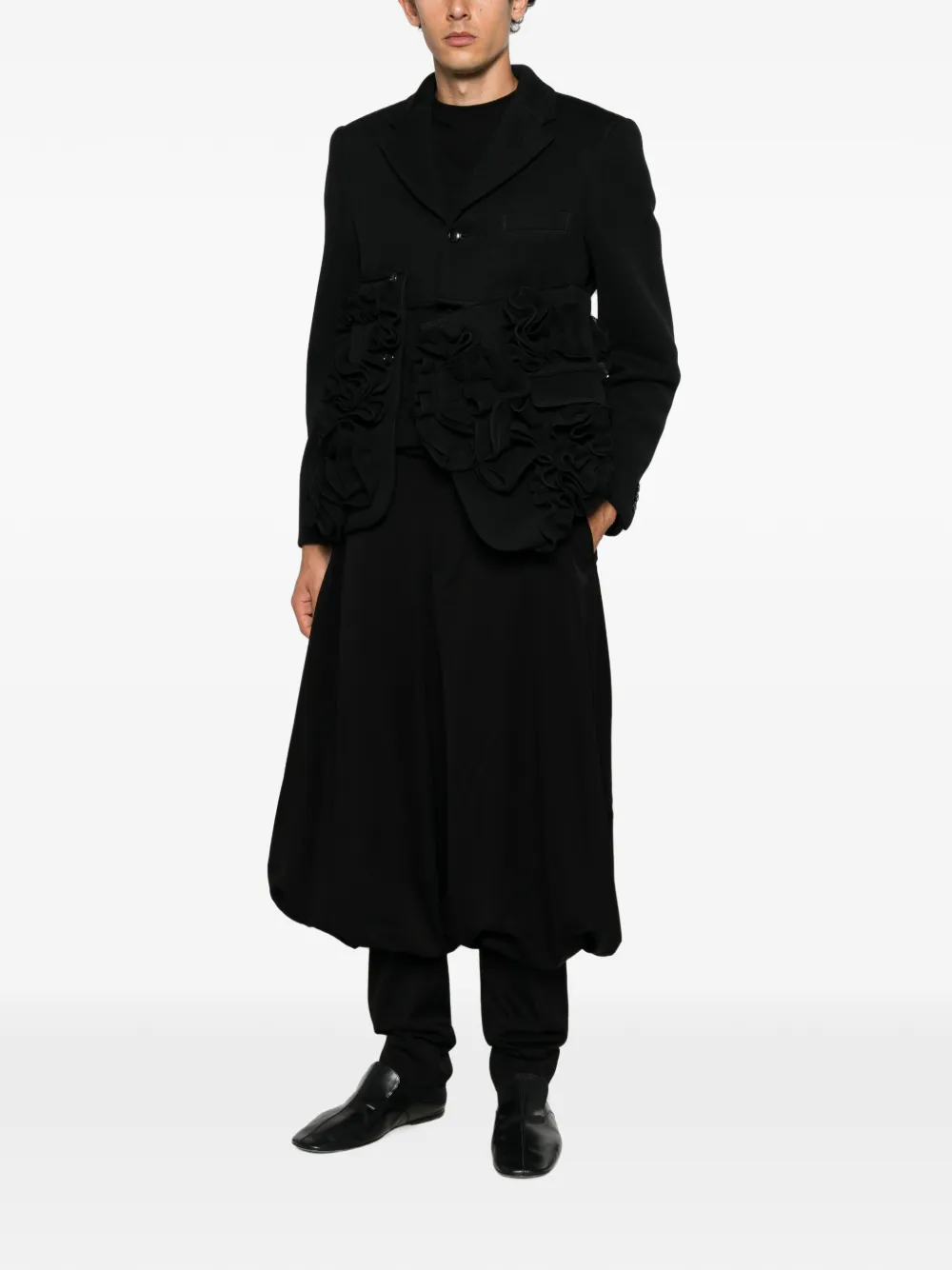Comme des Garçons Homme Plus ruffled blazer - Nero