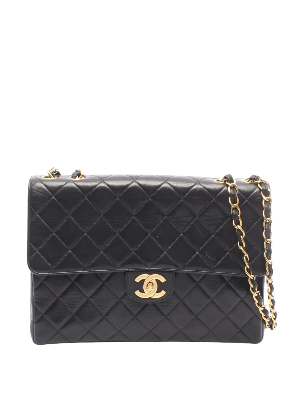 CHANEL Pre-Owned 1996-1997 Medium CC Quilted Lambskin Single Flap shoulder bag - Black
