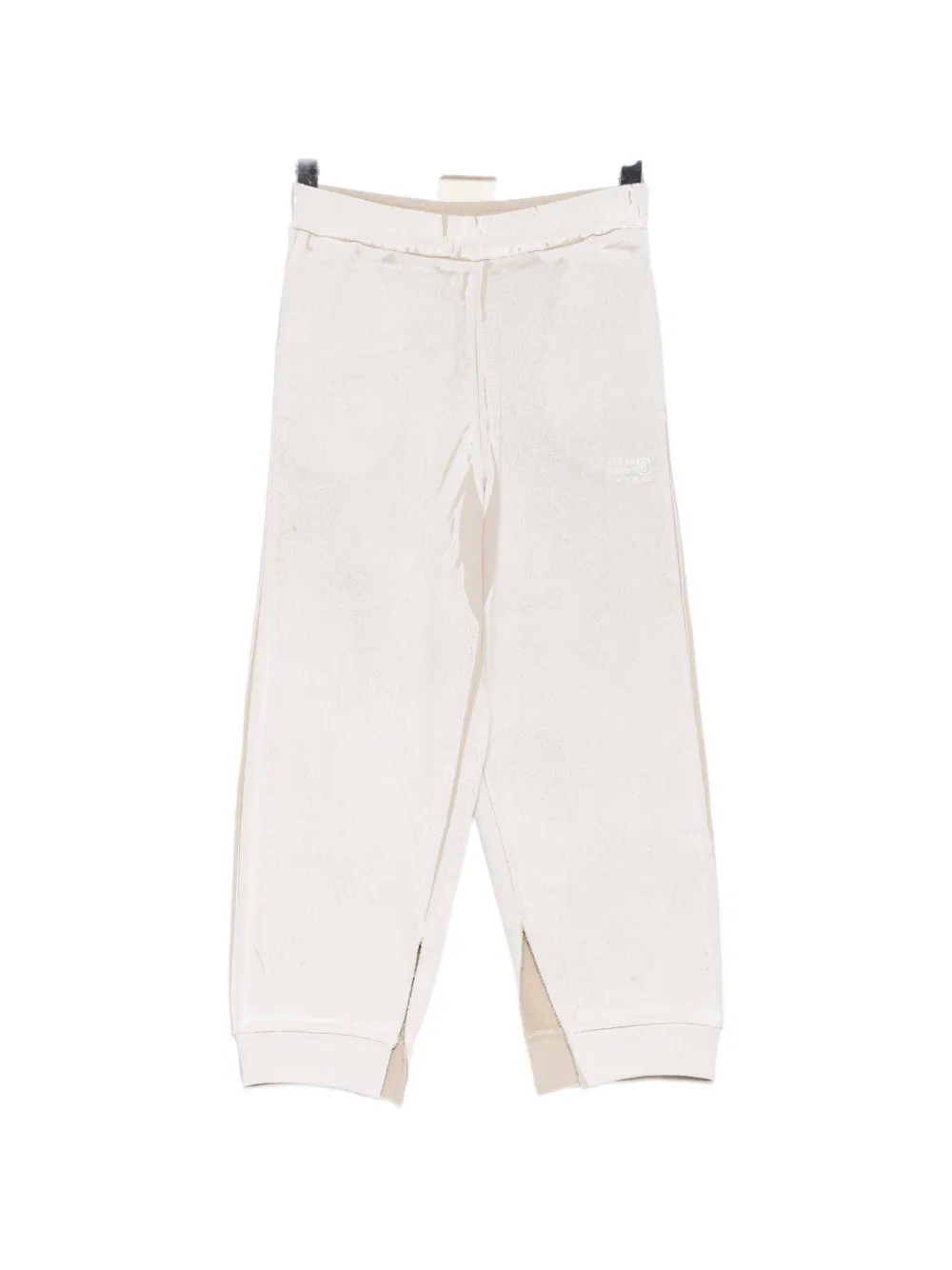 MM6 Maison Margiela Kids logo printed side-slit track pants - Toni neutri