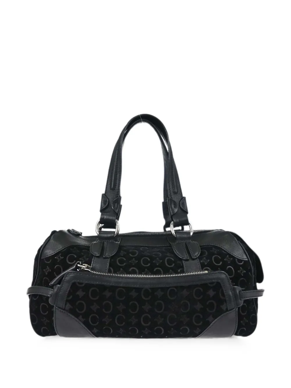 Pre-owned Celine 1990-2000s Macadam Suede Travel Bag In Black