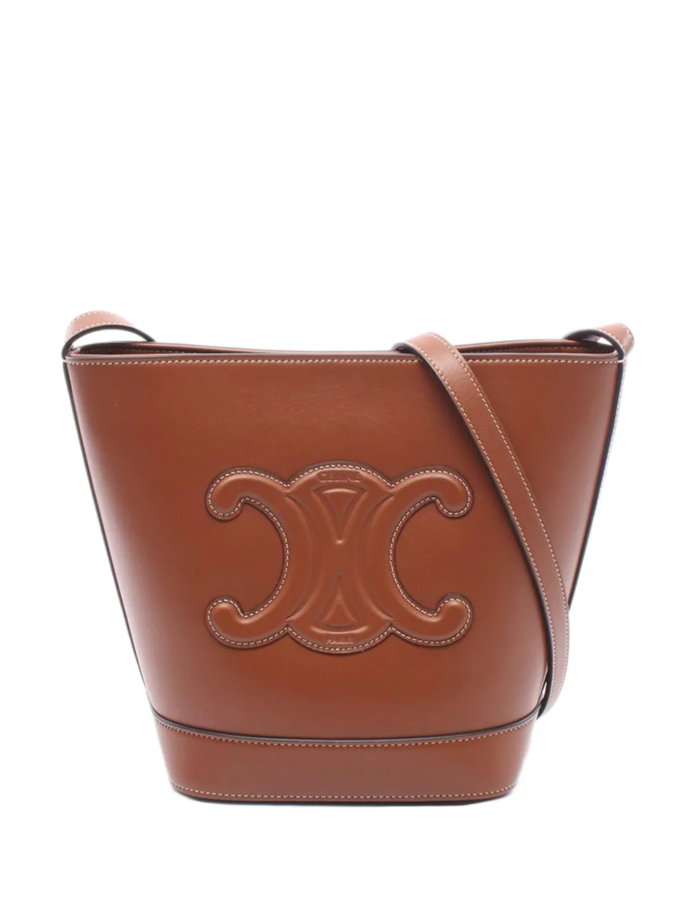 Celine Pre-Owned 2000-2026 Small Calfskin Cuir Triomphe bucket bag - Brown