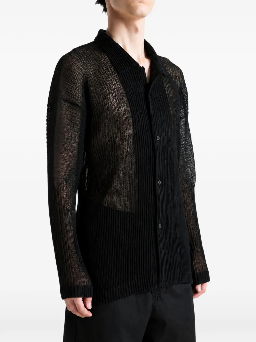 Homme Plissé Issey Miyake Button-up overhemd Zwart