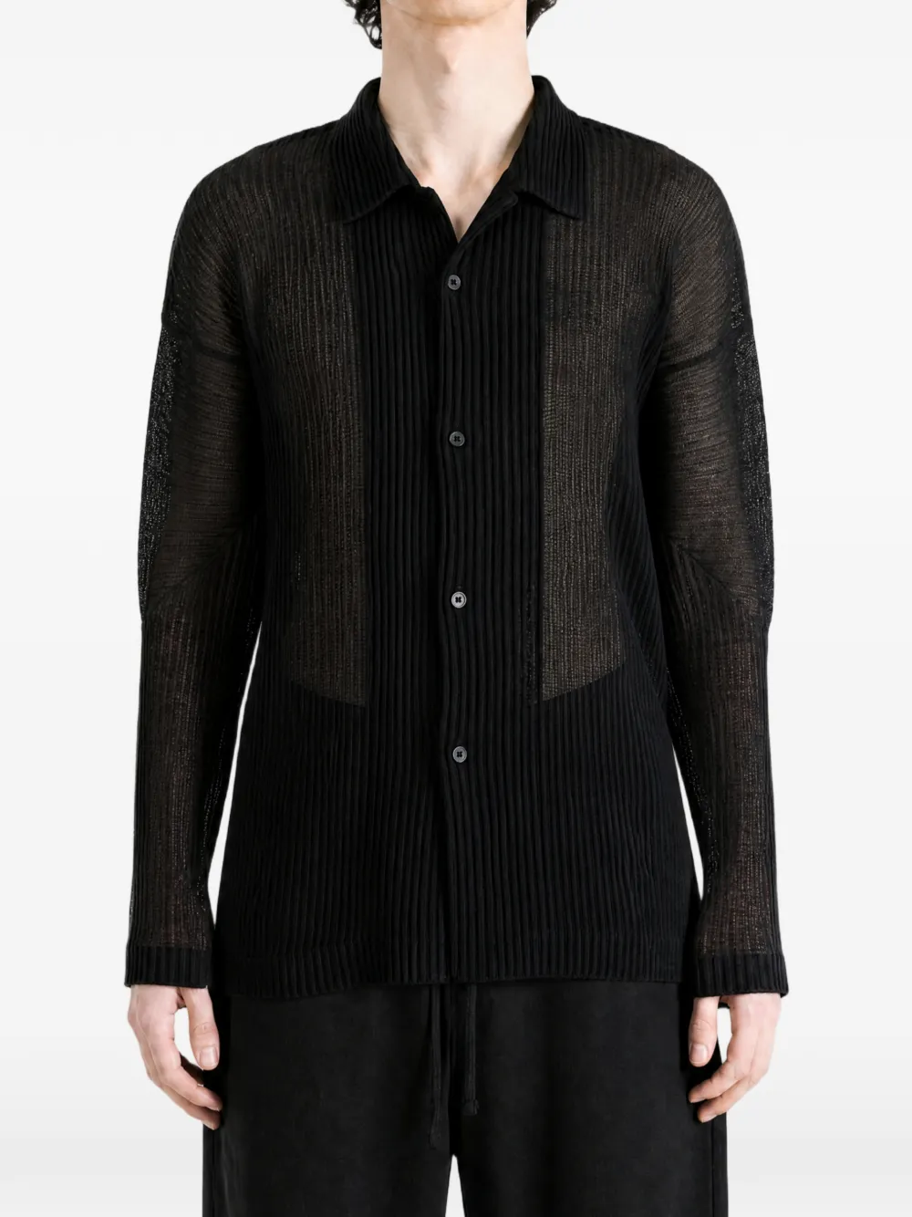Homme Plissé Issey Miyake Button-up overhemd Zwart