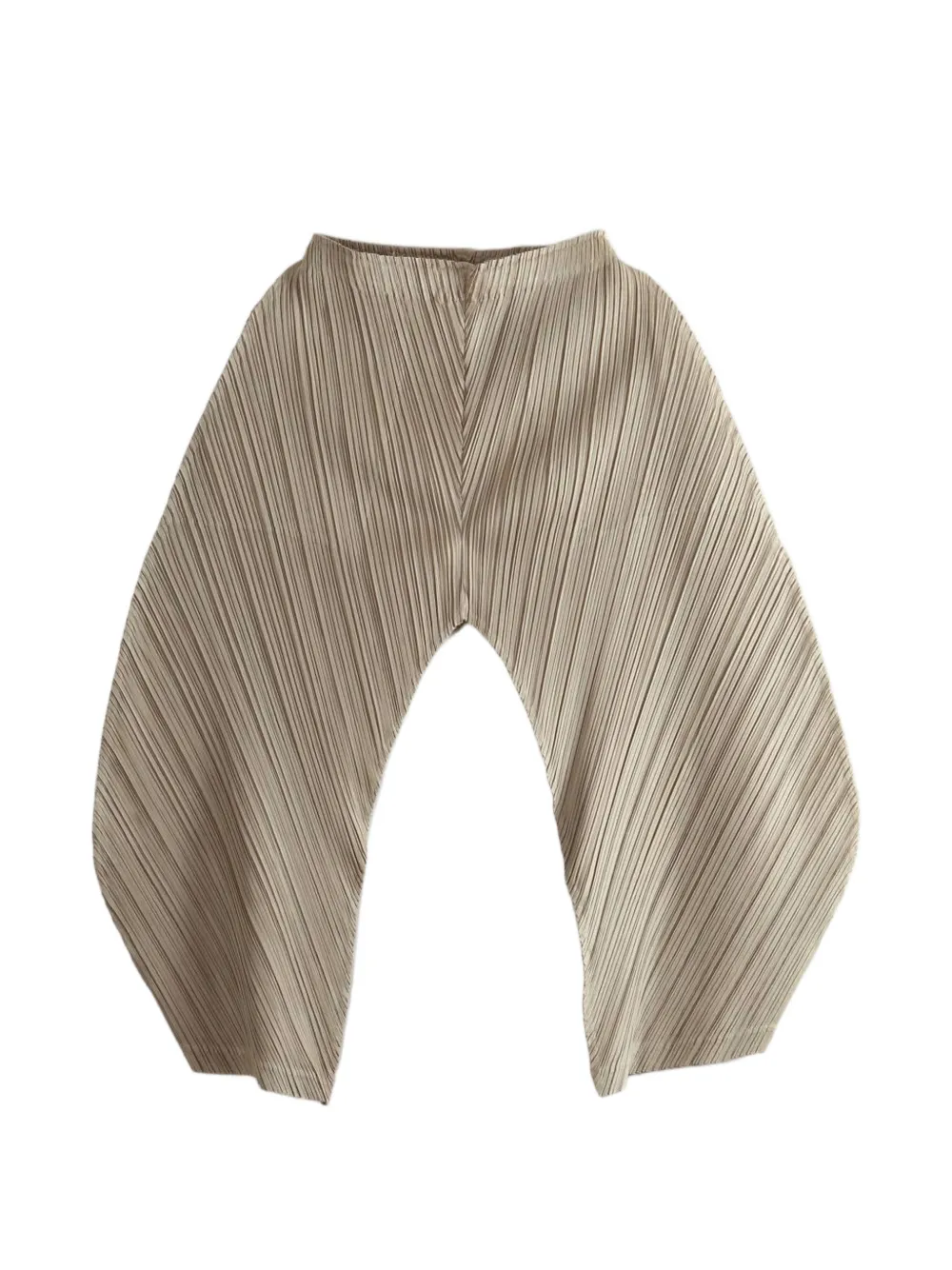 Pleats Please Issey Miyake pleated tapered trousers - Neutrals