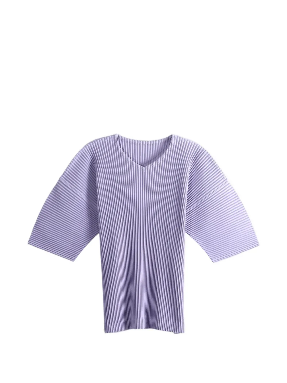 Homme Plissé Issey Miyake pleated V-neck T-shirt - Viola